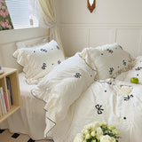 Triogift Dreamy Ribbon Ruffle Bedding Set