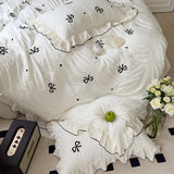 Triogift Dreamy Ribbon Ruffle Bedding Set