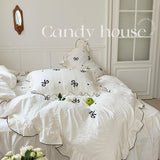 Triogift Dreamy Ribbon Ruffle Bedding Set