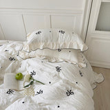 Triogift Dreamy Ribbon Ruffle Bedding Set