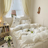 Triogift Dreamy Ribbon Ruffle Bedding Set