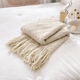 Triogift Geometry Cozy Tassel Blanket