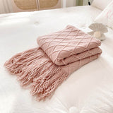 Triogift Geometry Cozy Tassel Blanket