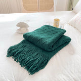 Triogift Geometry Cozy Tassel Blanket