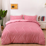 Triogift Zig Zag Fringe Duvet Cover Set