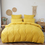 Triogift Zig Zag Fringe Duvet Cover Set