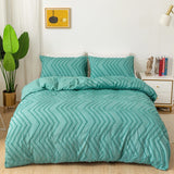 Triogift Zig Zag Fringe Duvet Cover Set