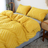 Triogift Zig Zag Fringe Duvet Cover Set