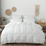 Triogift White Pom Pom Bedding Set