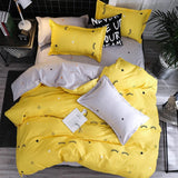 Triogift Yellow Sleepy Eyes Bedding Set