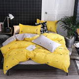 Triogift Yellow Sleepy Eyes Bedding Set