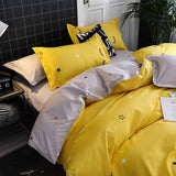 Triogift Yellow Sleepy Eyes Bedding Set