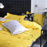 Triogift Yellow Sleepy Eyes Bedding Set