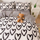 Triogift Brush Painted Heart Bedding Set