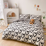 Triogift Brush Painted Heart Bedding Set