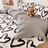 Triogift Brush Painted Heart Bedding Set