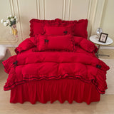 Triogift Coquette Princess Ruffle Bedding Set