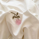 Triogift Coquette Roses Ruffle Duvet Cover & Sham Set