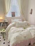 Triogift Coquette Aesthetic Ruffle Bedding Set