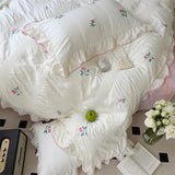 Triogift Coquette Aesthetic Ruffle Bedding Set