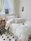 Triogift Coquette Aesthetic Ruffle Bedding Set