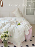 Triogift Coquette Aesthetic Ruffle Bedding Set