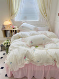 Triogift Coquette Aesthetic Ruffle Bedding Set