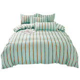 Triogift Turquoise Striped Bedding Set