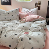 Triogift Girly Bows Light Pink Bedding Set