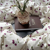 Triogift Purple Cherries Bedding Set