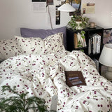 Triogift Purple Cherries Bedding Set