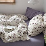 Triogift Purple Cherries Bedding Set