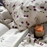 Triogift Purple Cherries Bedding Set