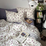 Triogift Purple Cherries Bedding Set