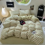 Triogift Little Green Hearts Pattern Bedding Set