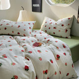 Triogift Cute Strawberry Print Bedding Set