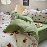 Triogift Cute Strawberry Print Bedding Set