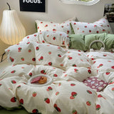 Triogift Cute Strawberry Print Bedding Set