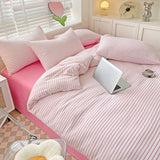 Triogift Cozy Striped Bedding Set