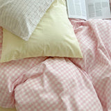 Triogift Pastel Plaid Bedsheet Set