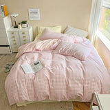 Triogift Pastel Plaid Bedsheet Set