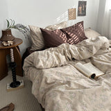 Triogift Dark Academia Vintage Brown Bedding Set