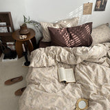 Triogift Dark Academia Vintage Brown Bedding Set