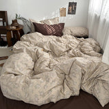 Triogift Dark Academia Vintage Brown Bedding Set