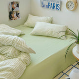 Triogift Refreshing Stripes Lime Green Bedding Set