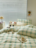 Triogift Danish Pastel Plaid Bedding Set