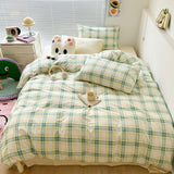 Triogift Danish Pastel Plaid Bedding Set