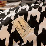 Triogift Dogtooth Check Bedding Set