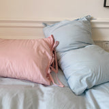 Triogift Pastel Pillowcase With Ties Bedding Set