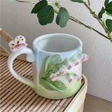 Triogift Cottagecore 3D Floral Handpainted Mug